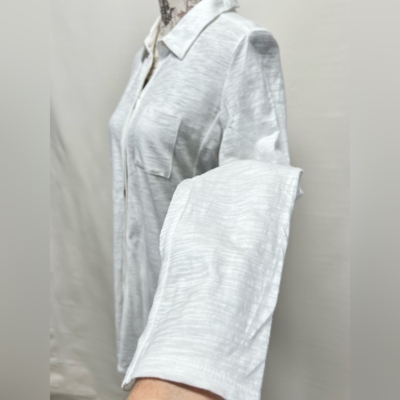 J. JILL White  cotton long sleeve button down‎ shirt size S. - Picture 3 of 13